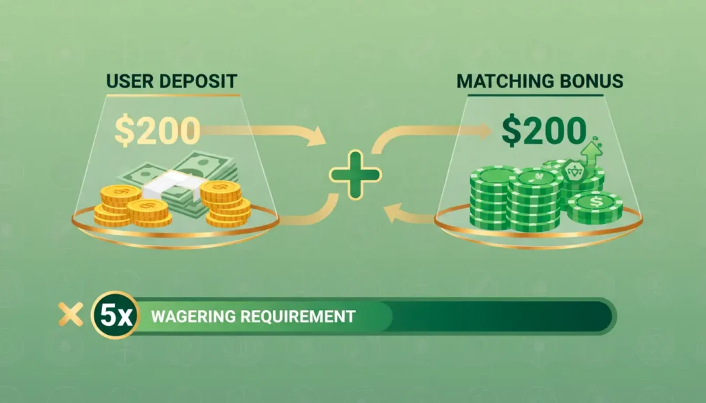 How deposit match bonuses work with wagering requirements