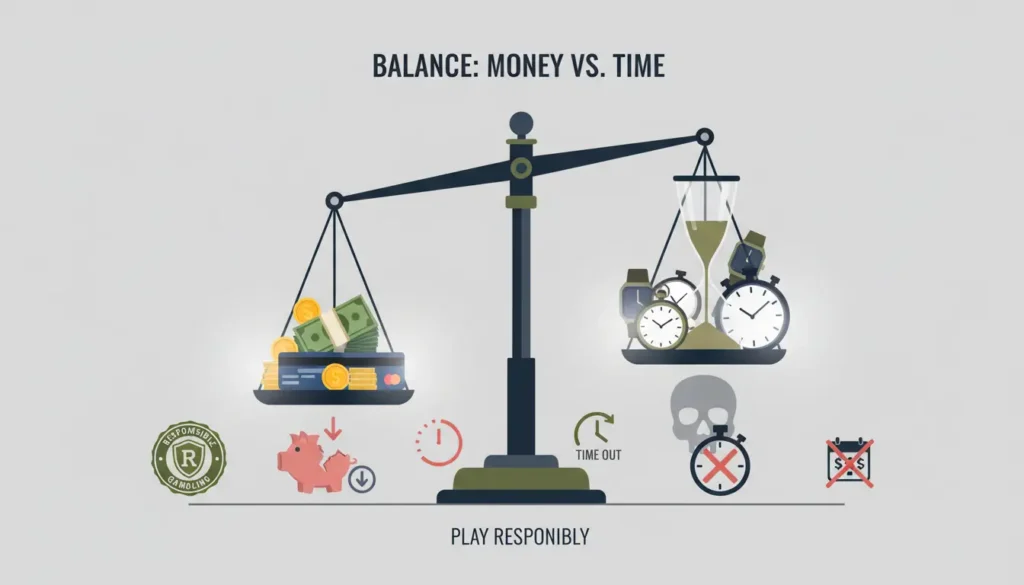 Responsible gambling balance concept illustration