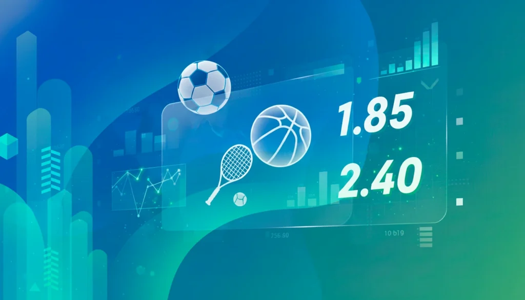 Professional sports betting interface showing multiple sports with digital odds and data visualization